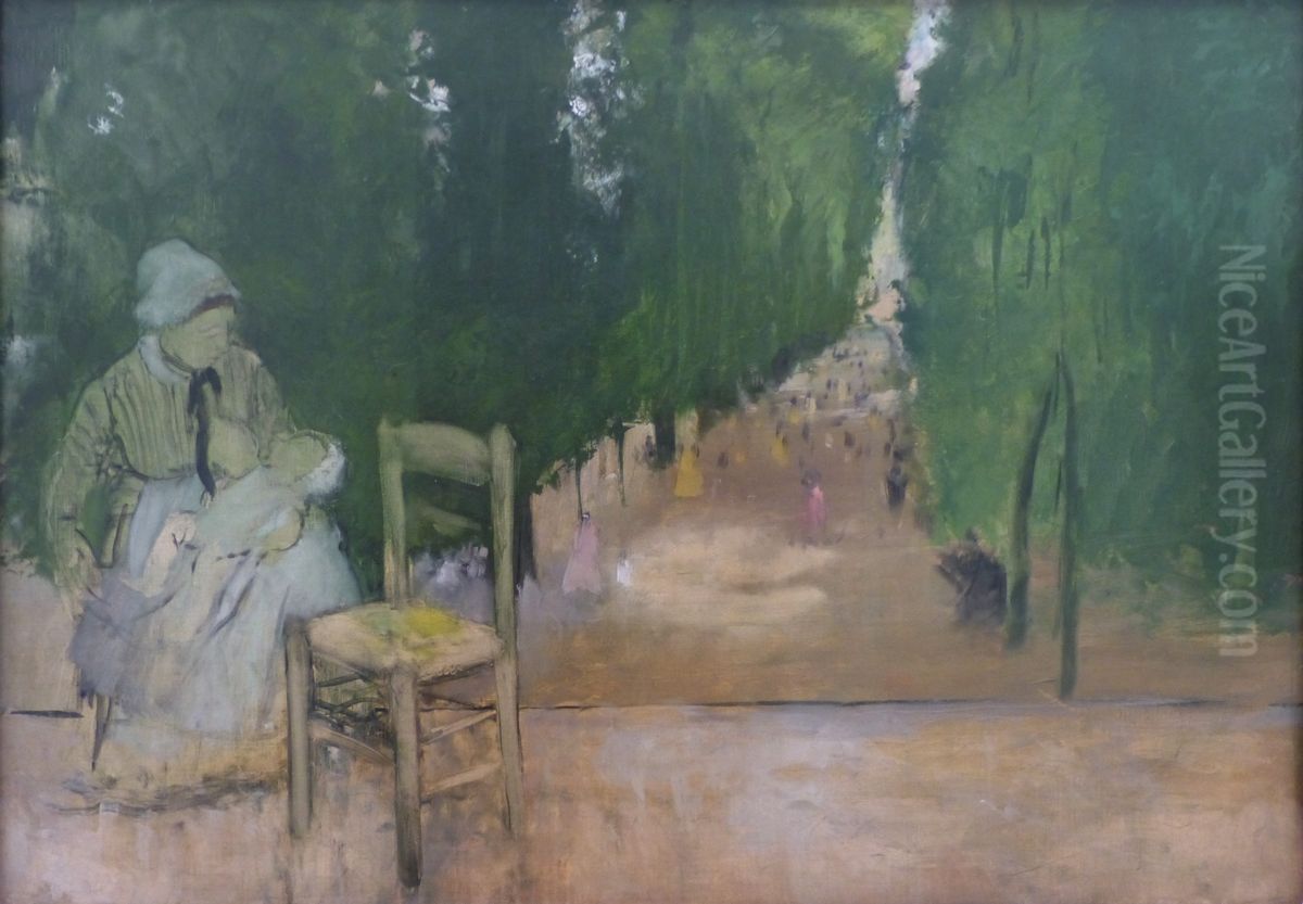 Une nourrice au jardin du Luxembourg Oil Painting by Edgar Degas