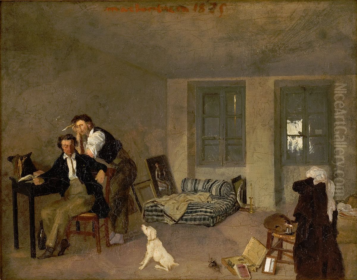 Ma chambre en 1825 Oil Painting by Octave Tassaert