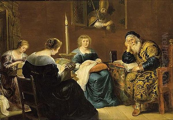 La Caridad de San Nicolas Oil Painting by Cornelis De Vos