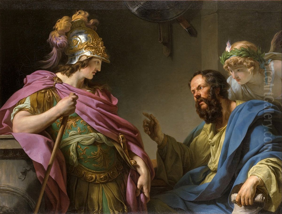 Alcibiade recevant les lecons de Socrate Oil Painting by Francois-Andre Vincent