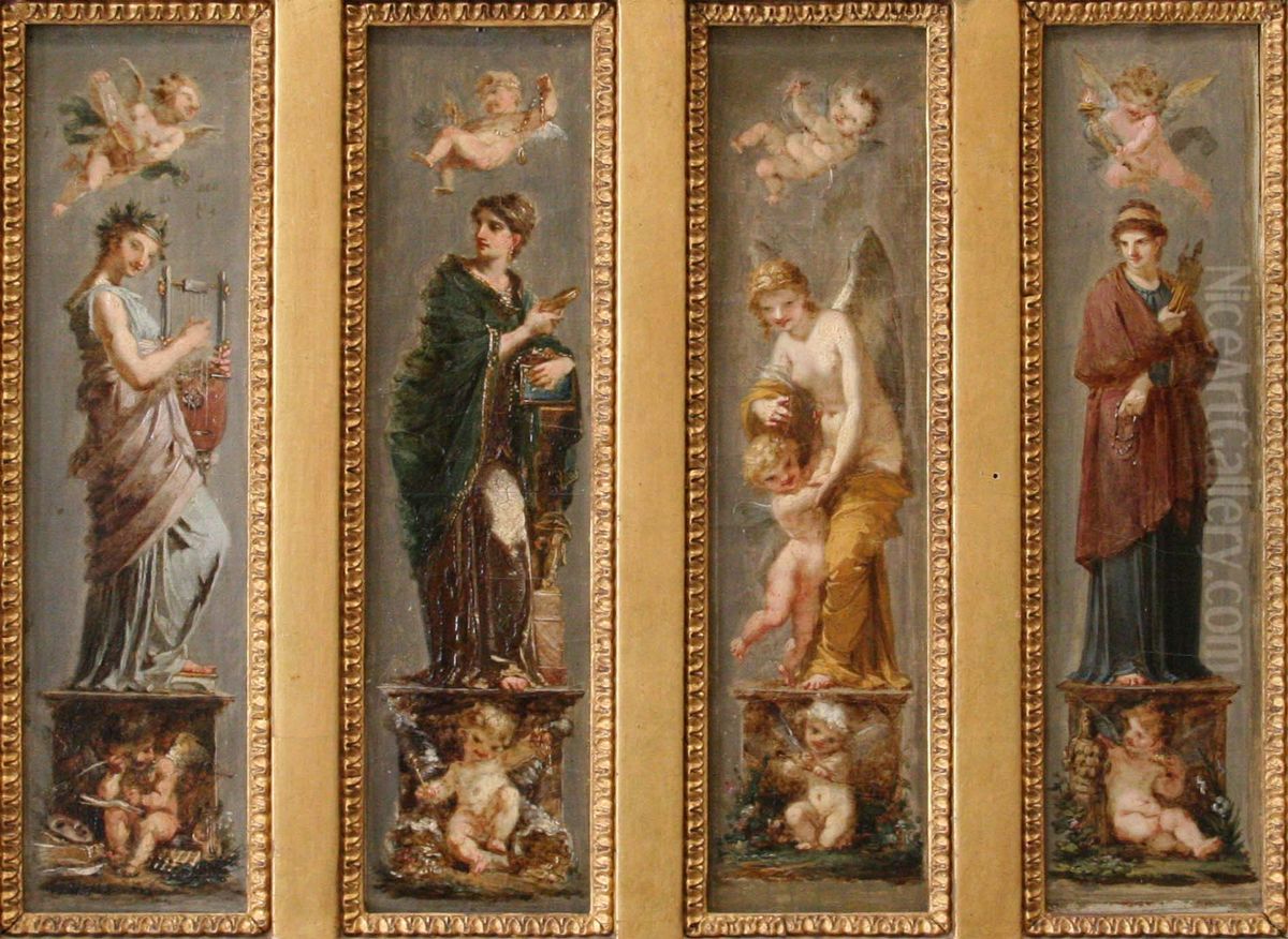 Les Arts, la Richesse, les Plaisirs et la Philosophie Oil Painting by Pierre-Paul Prud'hon