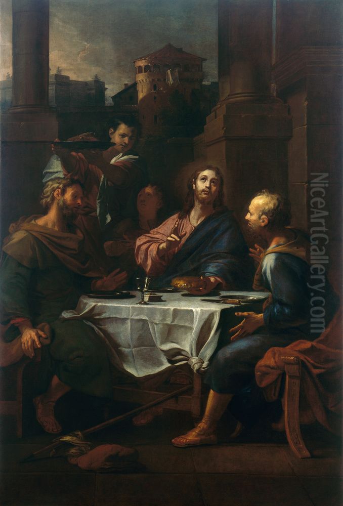 The Supper at Emmaus Oil Painting by Claude-Guy Halle