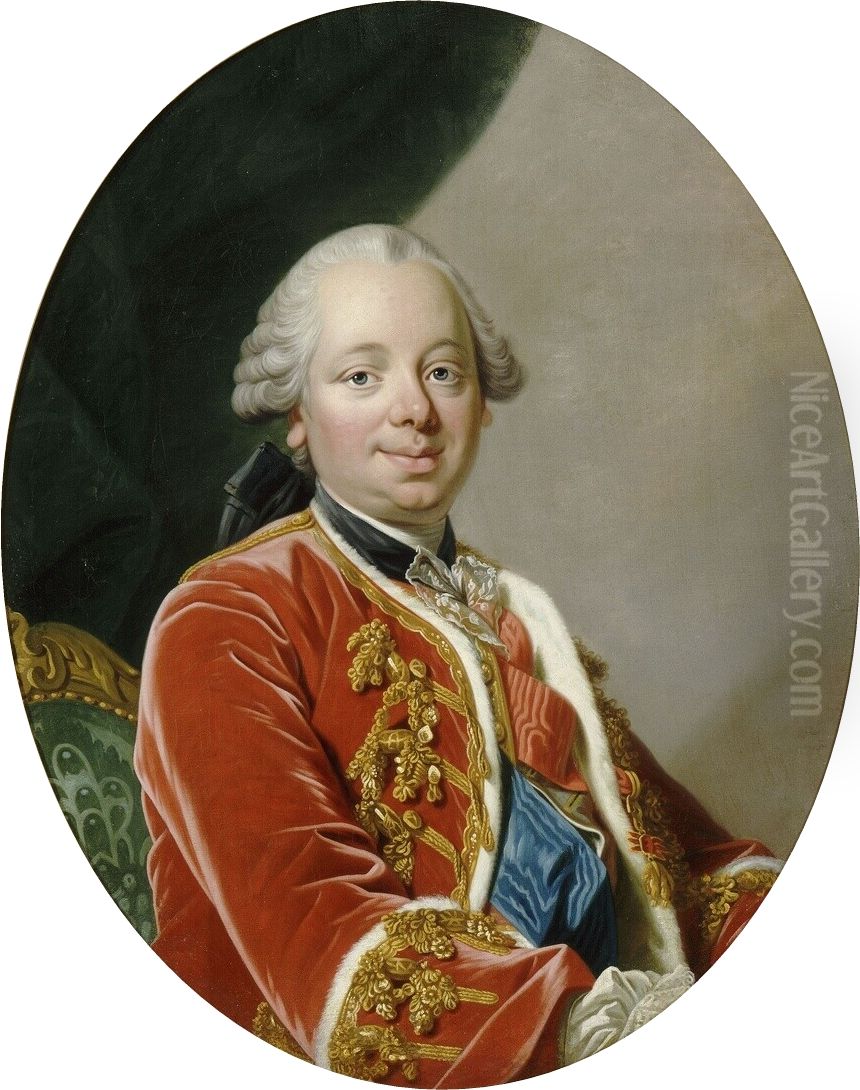 Portrait of Etienne Francois de Choiseul (1719-1785) Oil Painting by Louis-Michel Van Loo