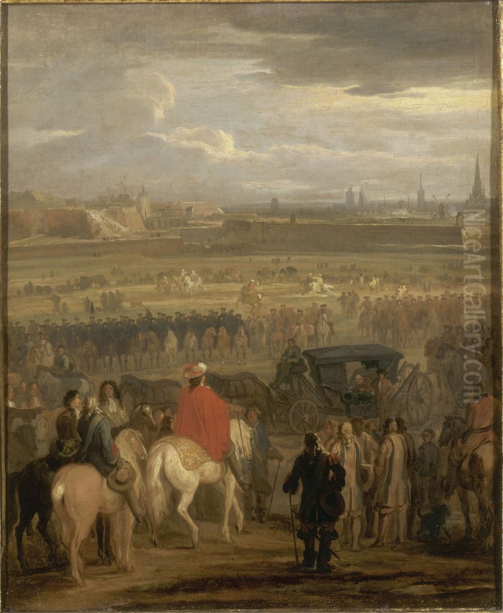 Louis XIV recevant la reddition de la citadelle de Cambrai le 18 avril 1677 Oil Painting by Adam Frans van der Meulen