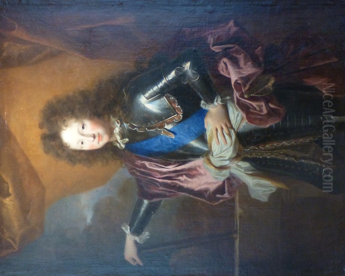 Portrait en buste de Philippe de France (duc de Chartres) Oil Painting by Hyacinthe Rigaud