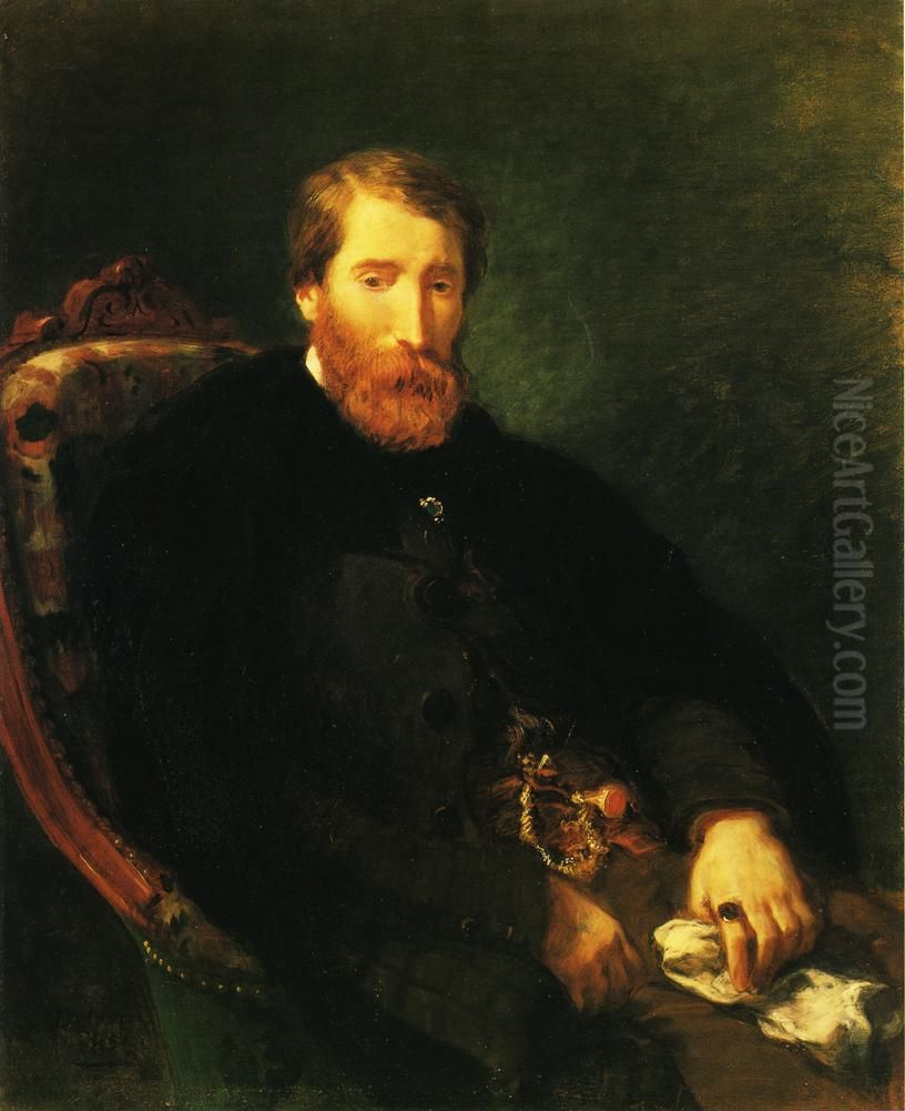 Portrait d'Alfred Bruyas Oil Painting by Eugene Delacroix