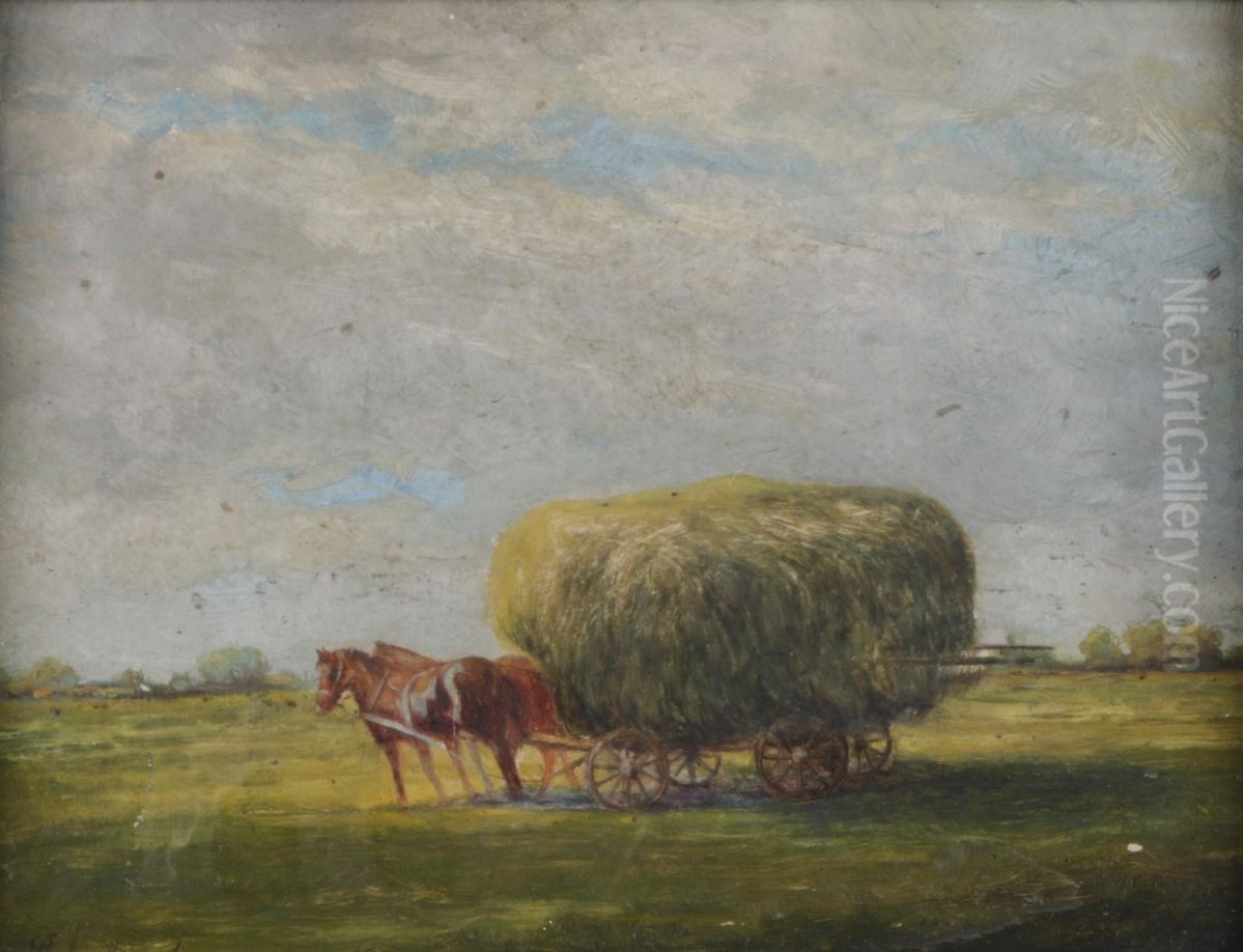 Ein Heuwagen Oil Painting by Izsak Perlmutter