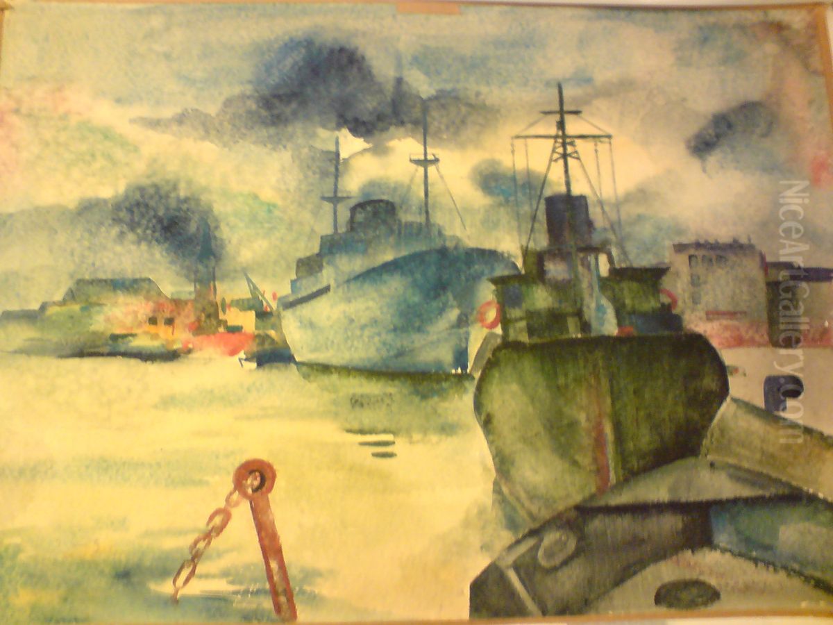 Ships Oil Painting by Joachim Lutz