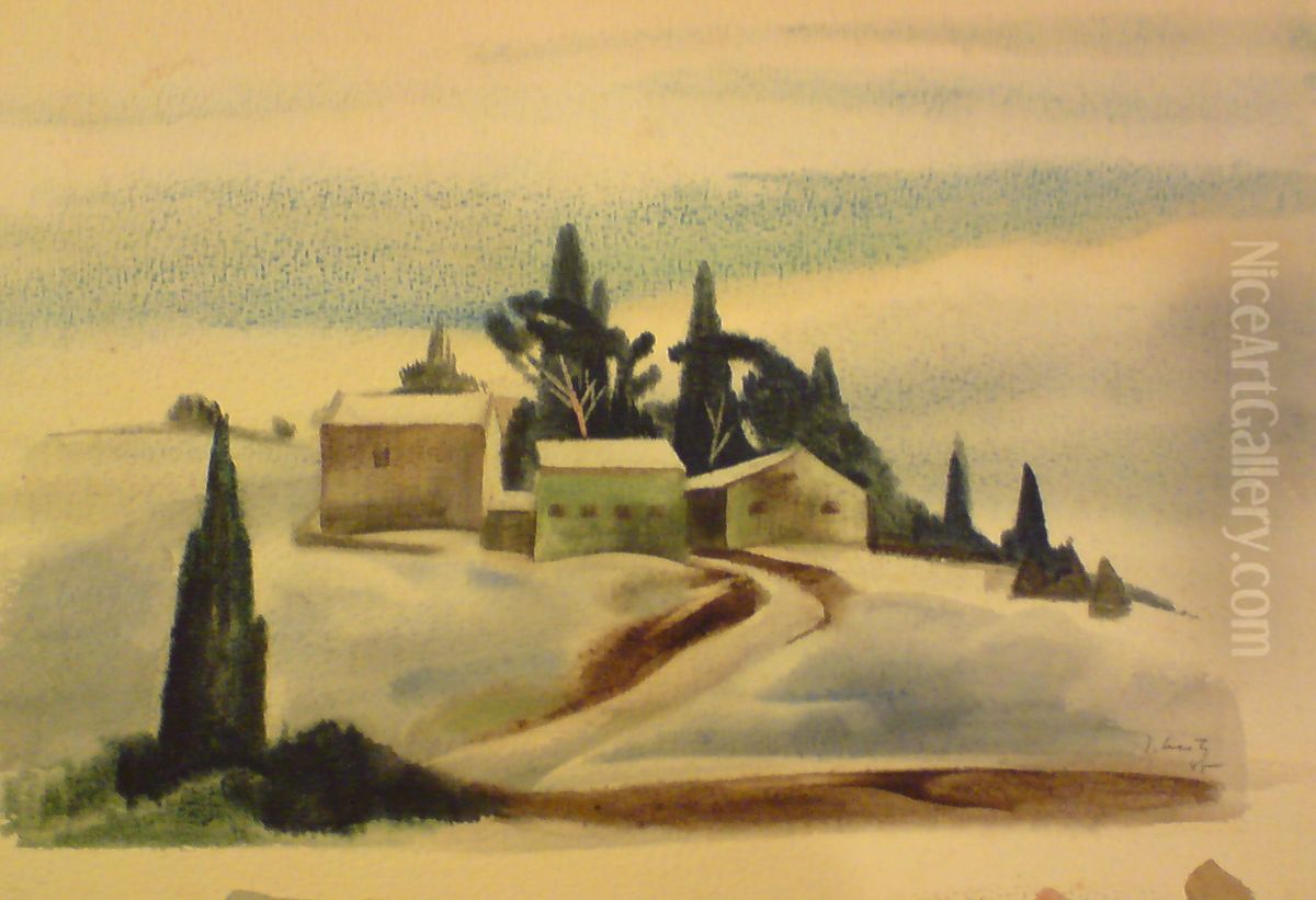 Italien im Winter Oil Painting by Joachim Lutz