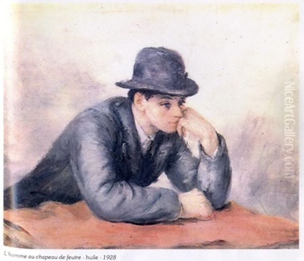 Man in felt hat Oil Painting by Jacob Balgley