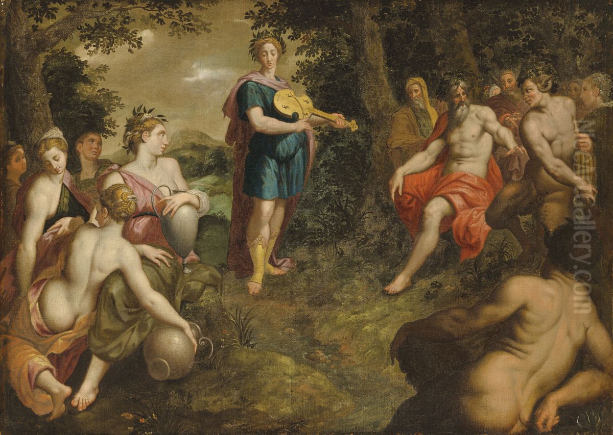The Contest of Apollo and Pan Oil Painting by Jacob De Backer