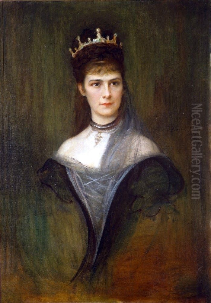 Portrait of Elisabeth of Bavaria, Queen of Hungary and Empress of Austria Oil Painting by Philip de Laszlo