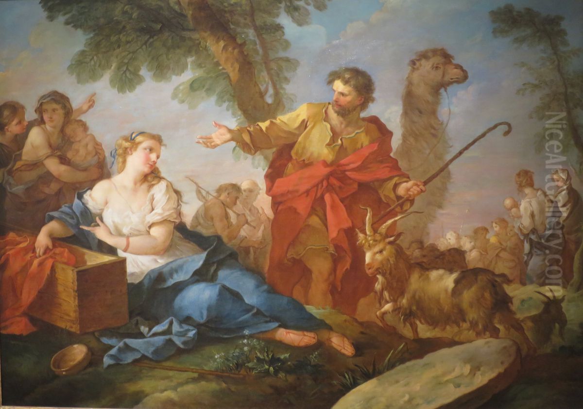 Jacob and Rachel Leaving the House of Laban Oil Painting by Charles-Joseph Natoire