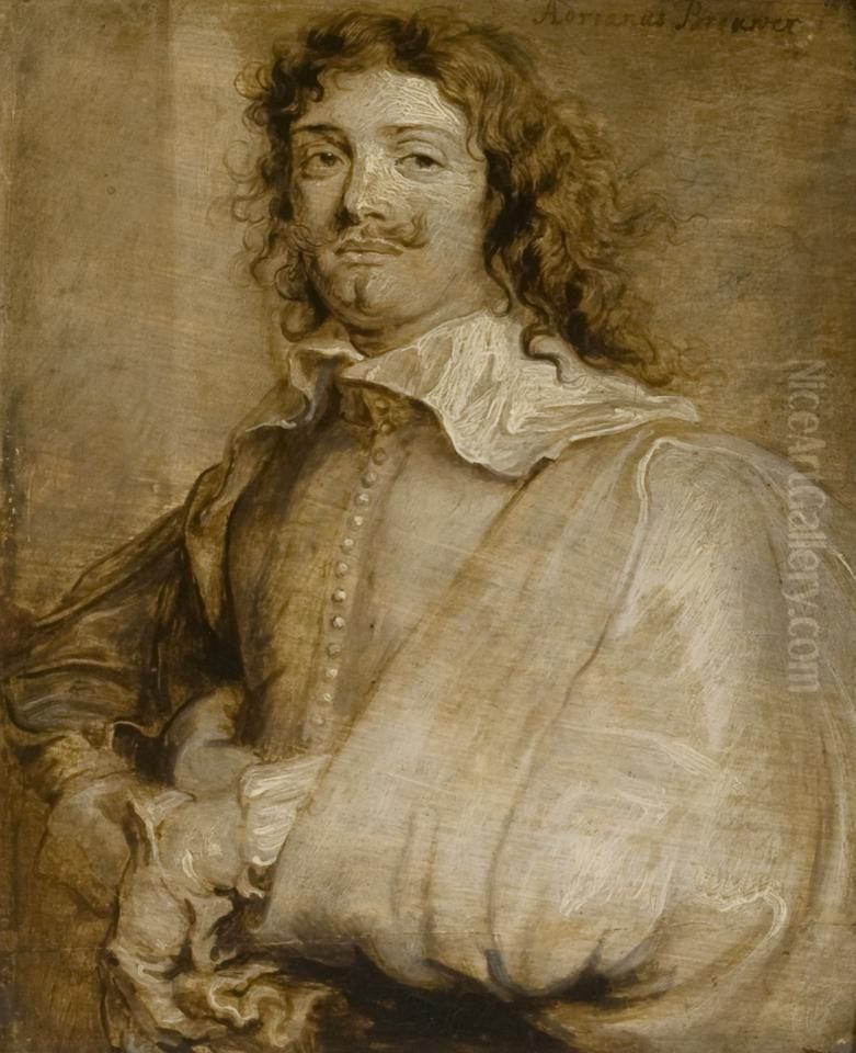 Portrait of Adriaen Brouwer (1603/05-1638) Oil Painting by Sir Anthony Van Dyck