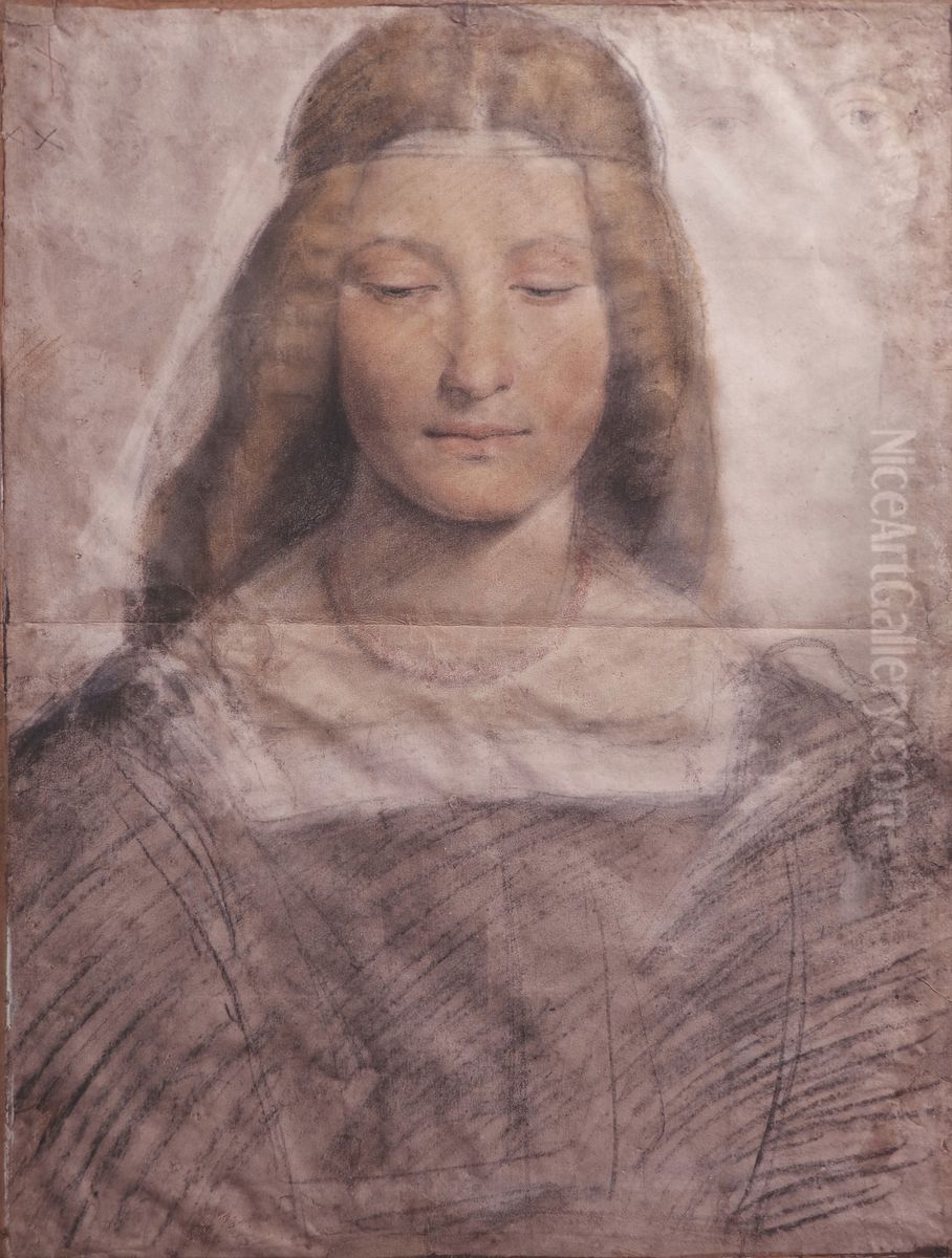 Model for Saint Barbara Oil Painting by Giovanni Antonio Boltraffio