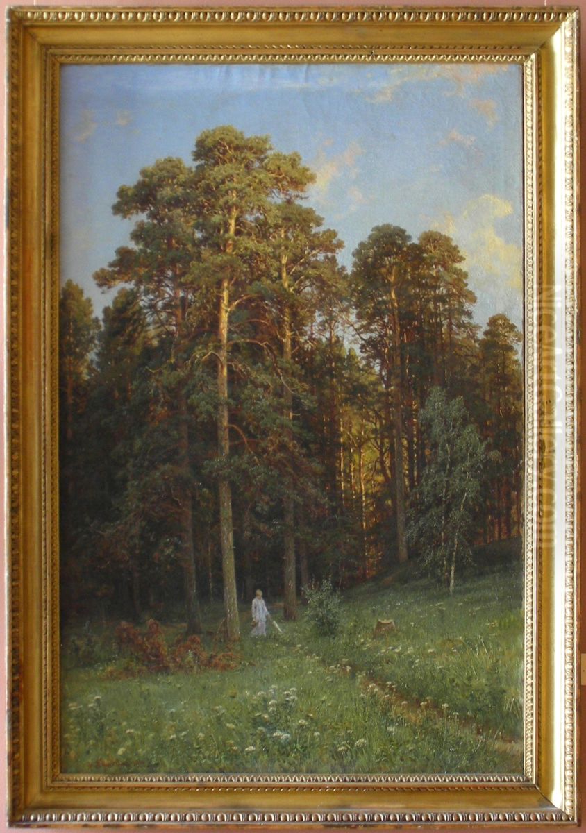 The Edge of a Pine Forest Oil Painting by Ivan Shishkin