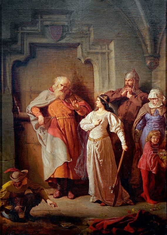 QueenJadwigaandDymitrof Goraj Oil Painting by Wojciech Gerson