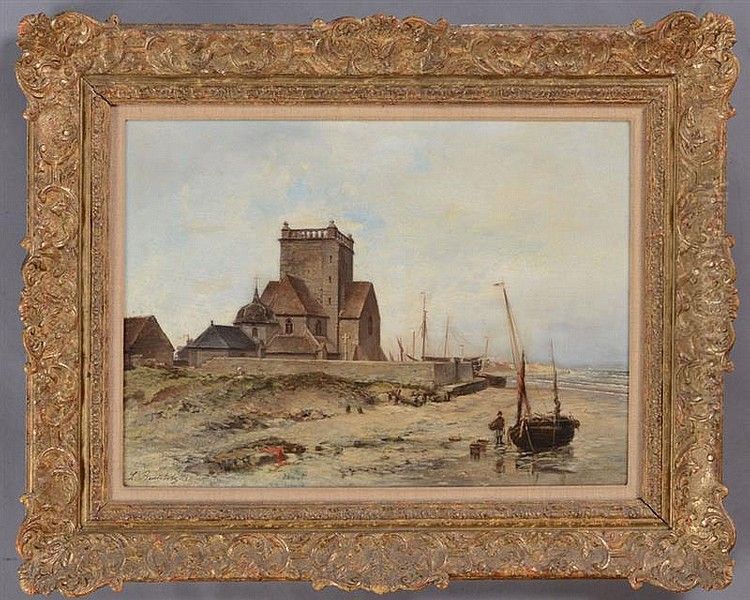 Low tide along the coast Oil Painting by Louis Bentabole