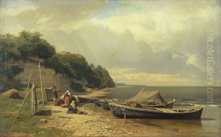 Seashore at Tiskre Oil Painting by Eugen Ducker