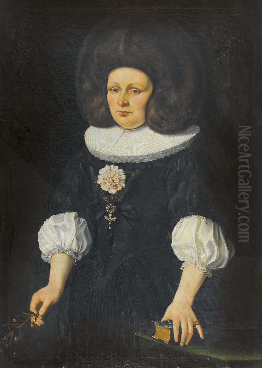 Bildnis einer Dame mit Gebetbuch Oil Painting by Johannes Dunz