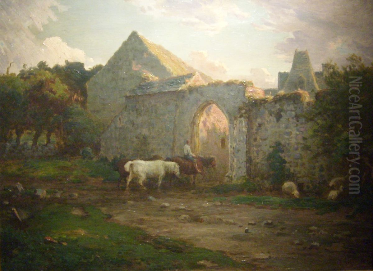 La ferme du Tourp Oil Painting by Jean-Francois Millet