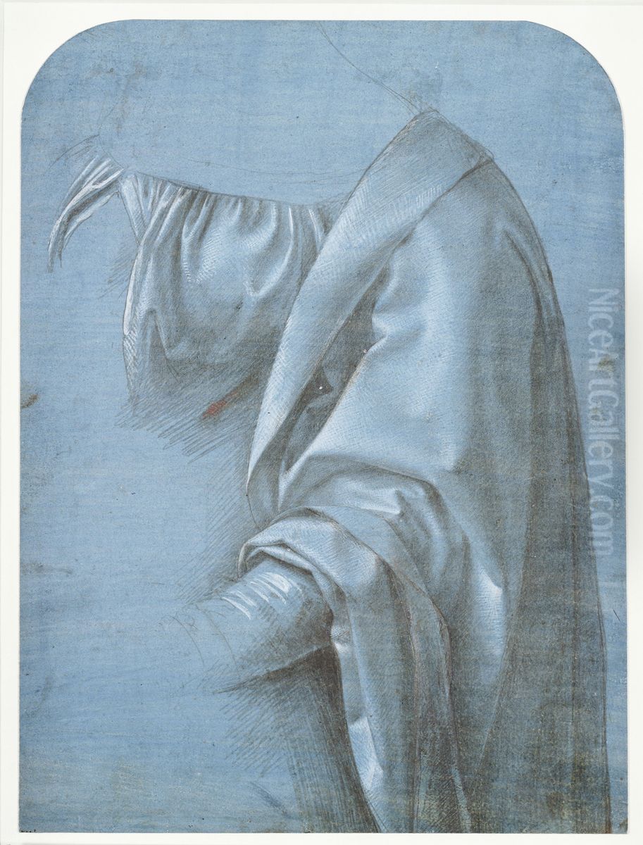 Drapery study for the Madonna Litta Oil Painting by Giovanni Antonio Boltraffio