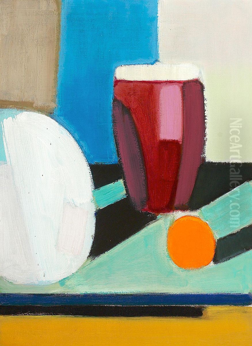 Arrangement with an orange. Oil Painting by Vilhelm Lundstrom