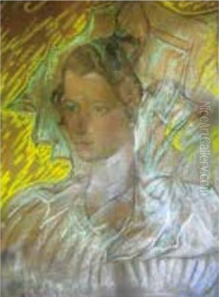 Portret Krystyny Szukszcianki Oil Painting by Stanislaw Ignacy Witkiewicz (Witkacy)