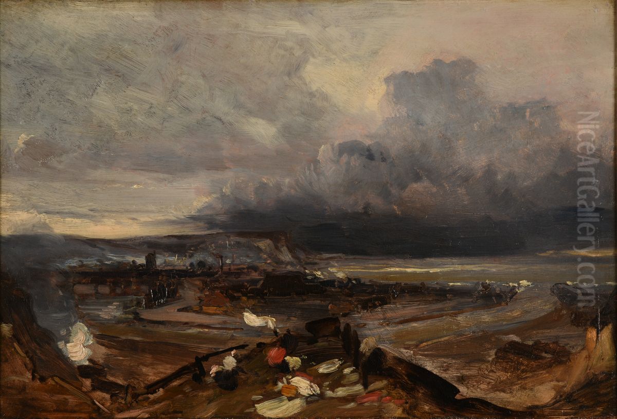 Le Port de Dieppe Oil Painting by Eugene Isabey