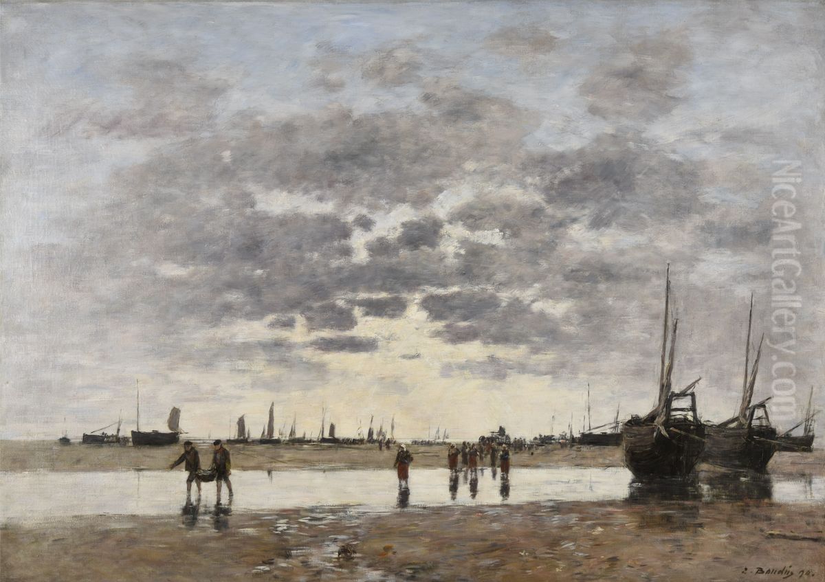le retour des barques Oil Painting by Eugene Louis Boudin