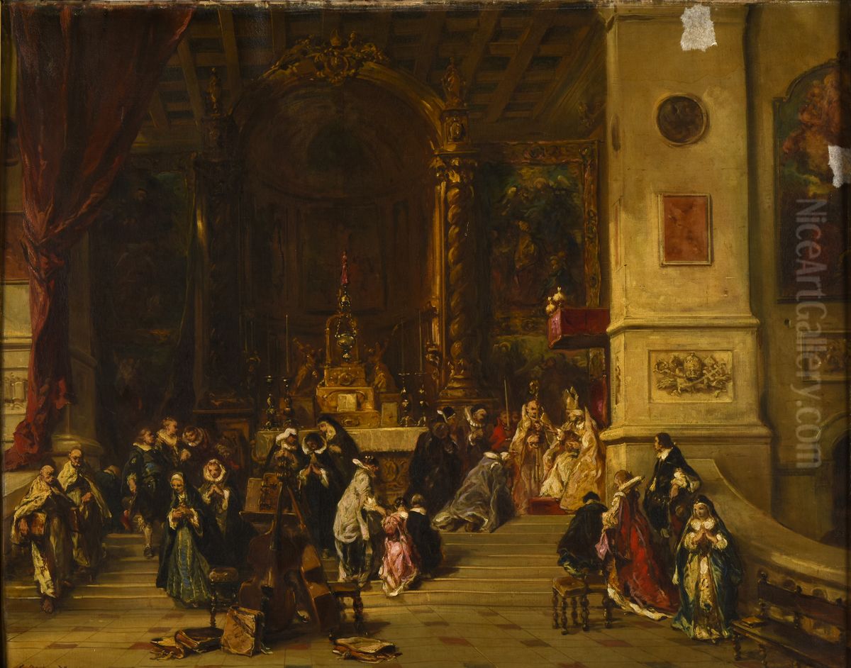 La Benediction Oil Painting by Eugene Isabey