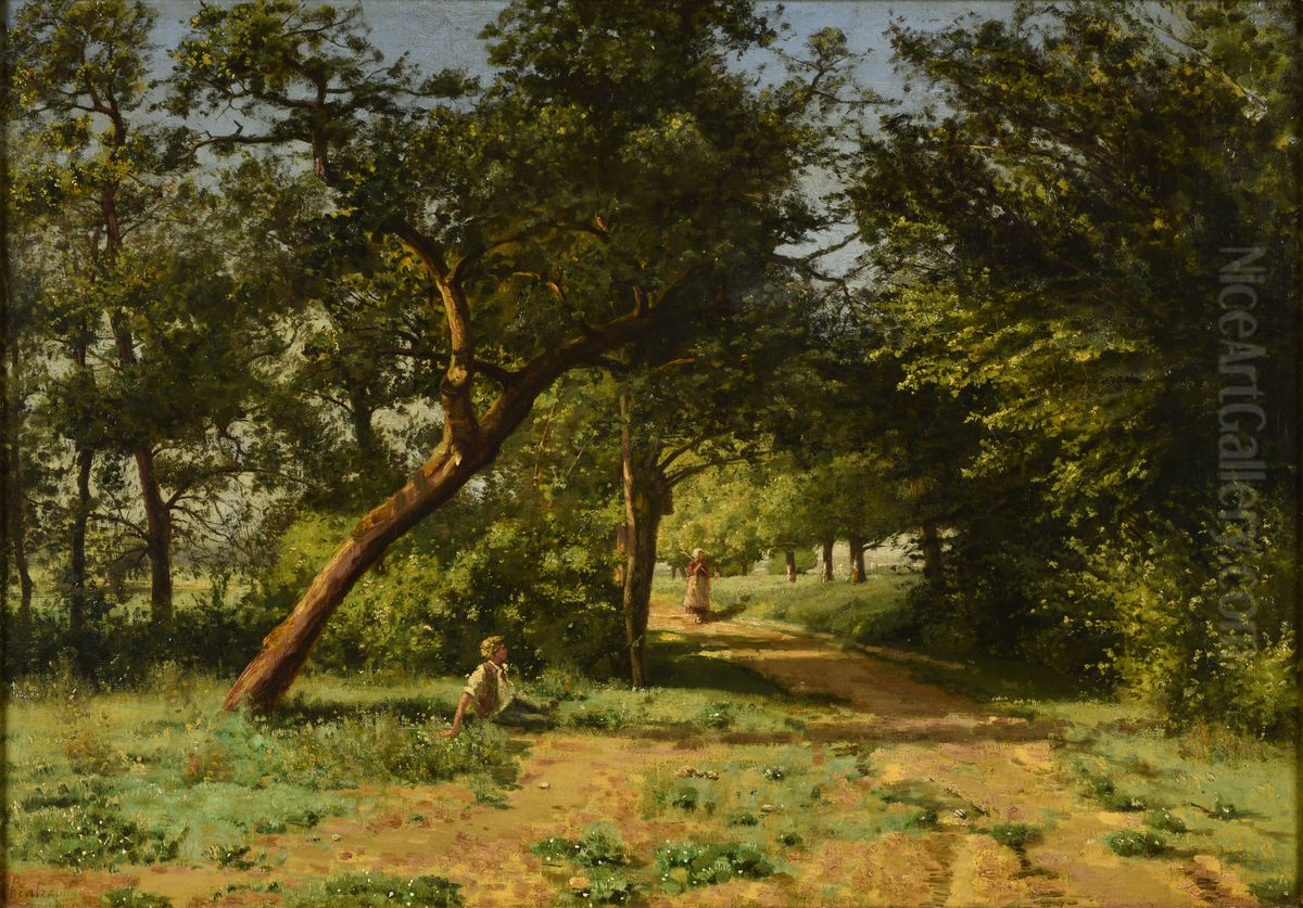 Sous-bois Oil Painting by Antoine Chintreuil