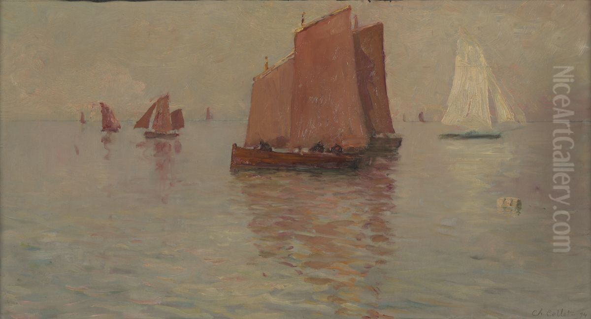 Les Voiles rouges Oil Painting by Charles Cottet