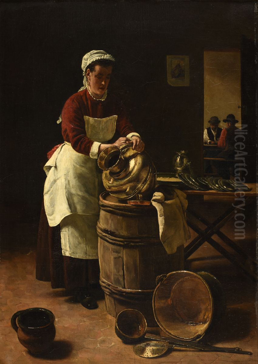 L'Ecureuse Oil Painting by Francois Bonvin