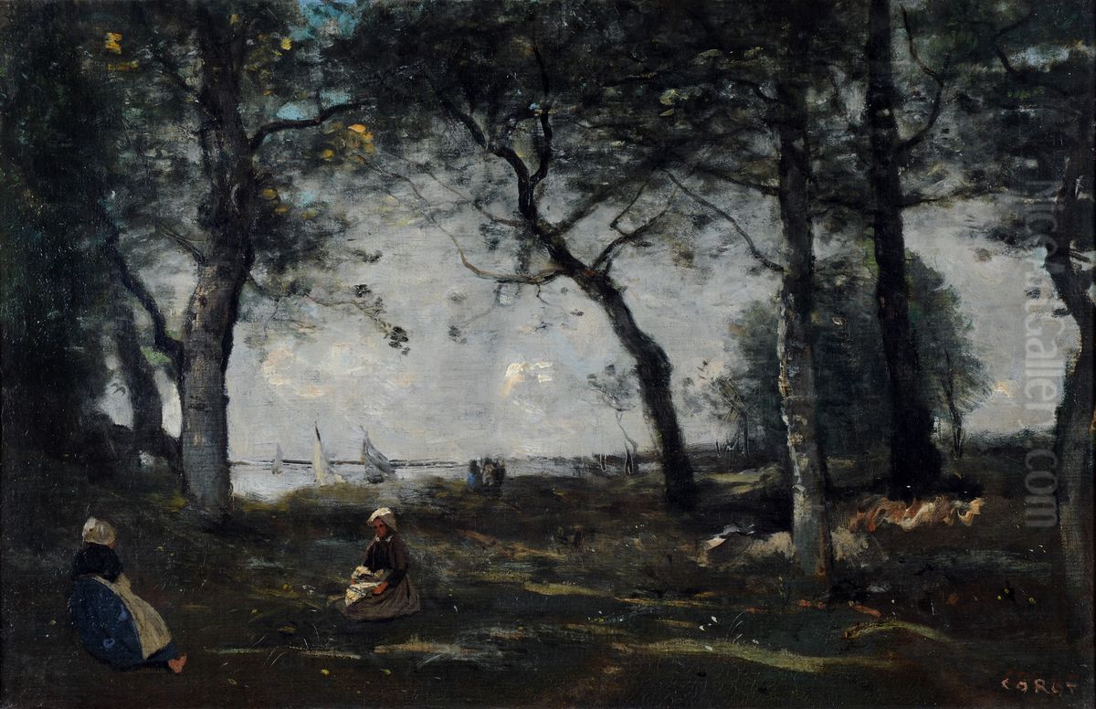 Honfleur Oil Painting by Jean-Baptiste Camille Corot