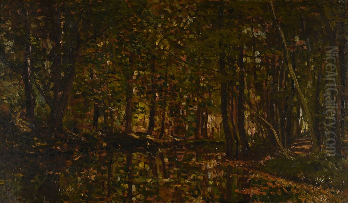 Ruisseau sous bois Oil Painting by Charles-Francois Daubigny