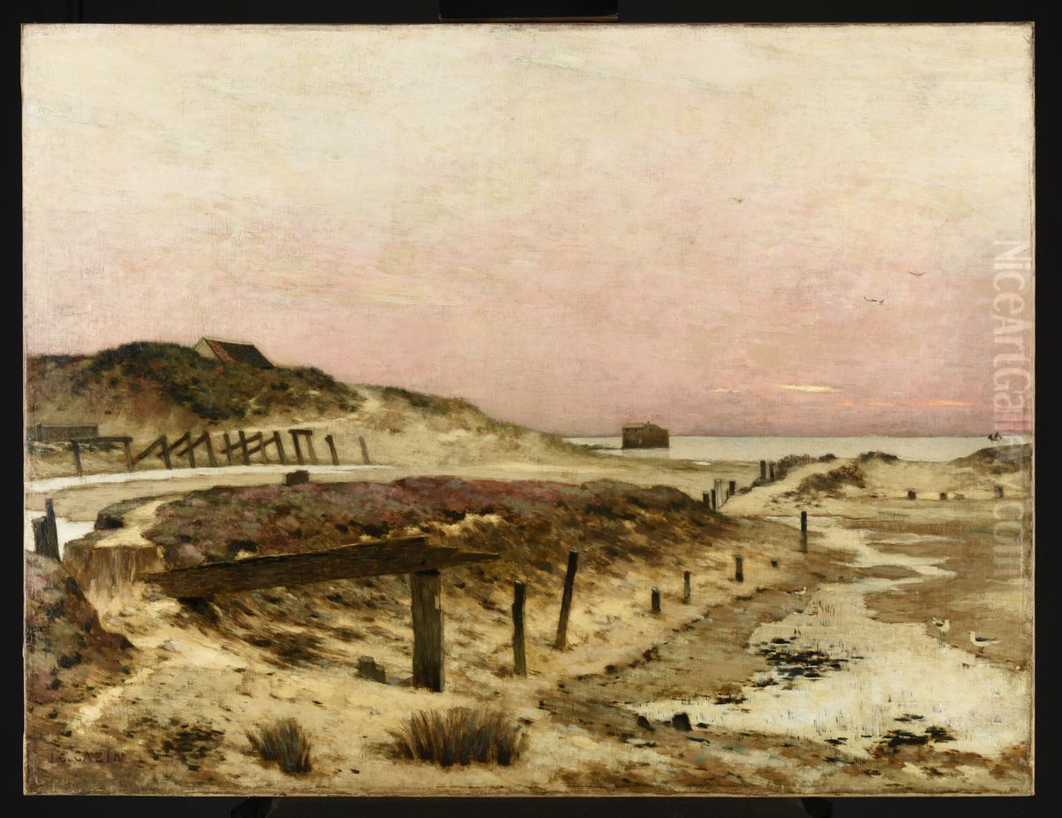 Ruines de l'ancien port de Wimereux Oil Painting by Jean-Charles Cazin