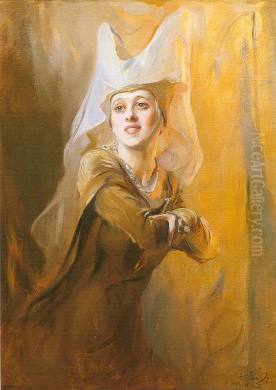 Portrait ofGwen Ffrangcon Davies(1891-1992), British Actress Oil Painting by Philip de Laszlo