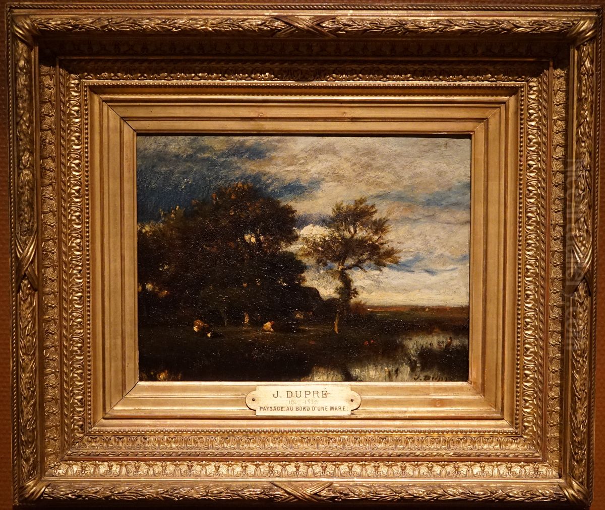 Paysage avec cours d'eau Oil Painting by Jules Dupre