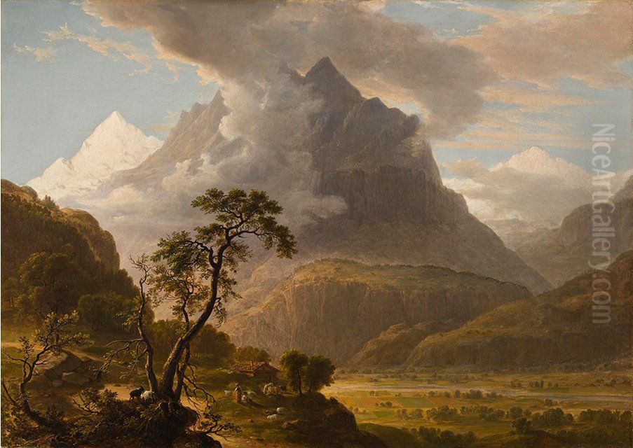 View in the Valley of Oberhasle, Switzerland Oil Painting by Asher Brown Durand