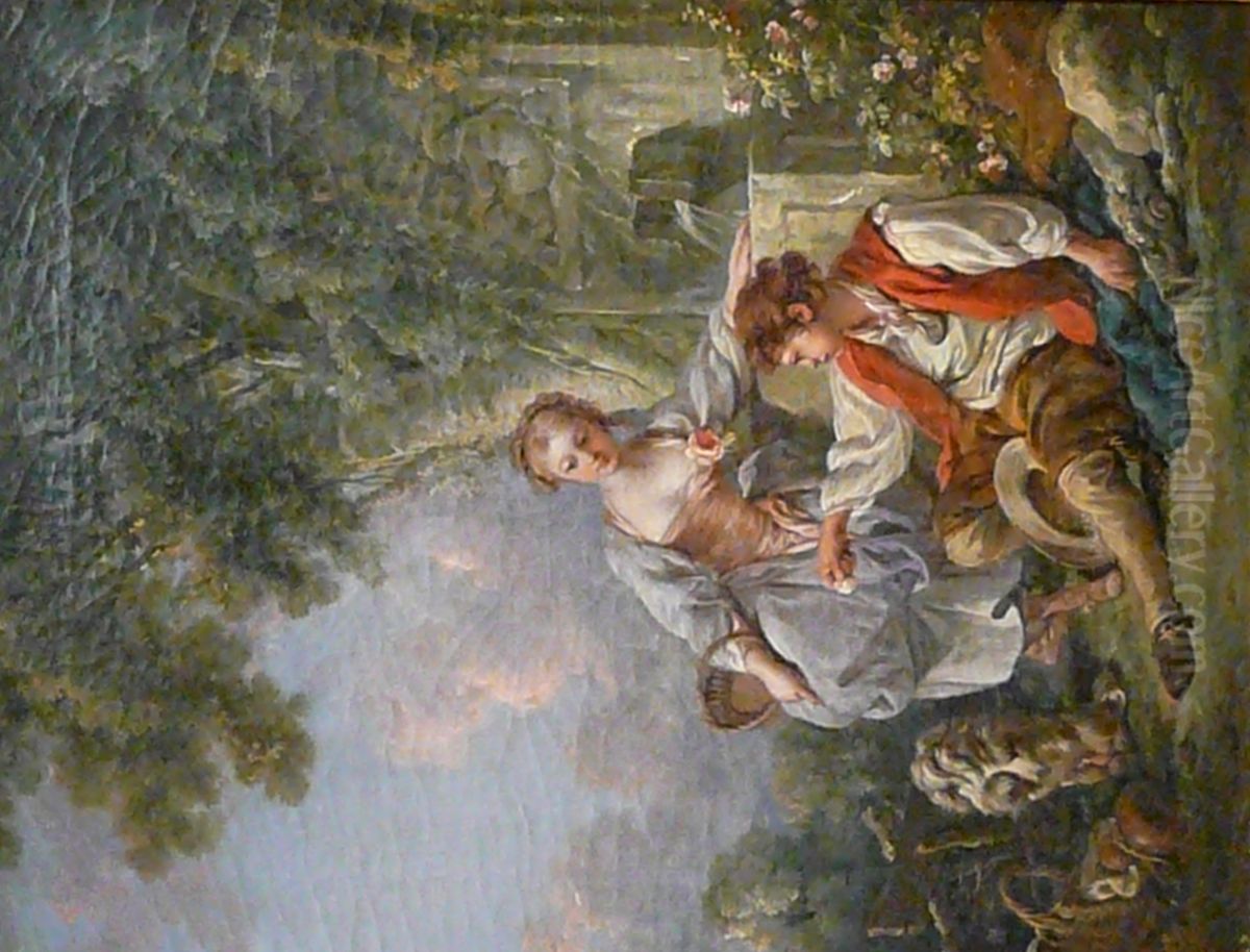 The winning Obedience Oil Painting by Francois Boucher
