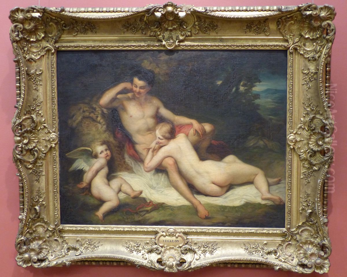 The captive Cupid Oil Painting by Xavier Sigalon