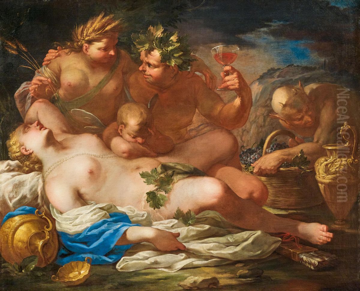 Sine Cerere et Baccho friget Venus Oil Painting by Federico Cervelli