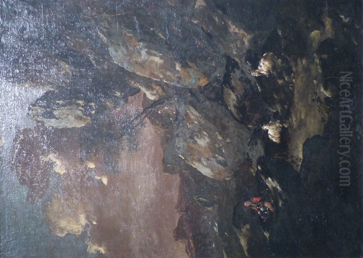 Paysage avec chevres et chevrier Oil Painting by Philipp Peter Roos