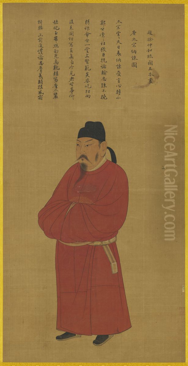 tang tai zong na jian tu Oil Painting by Yan Liben