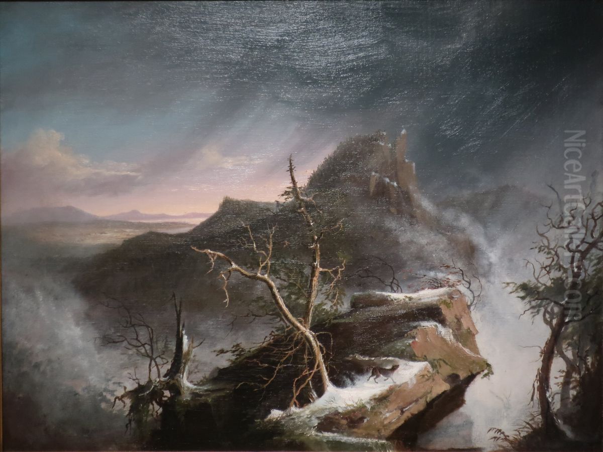 A Snow Squall Oil Painting by Thomas Cole