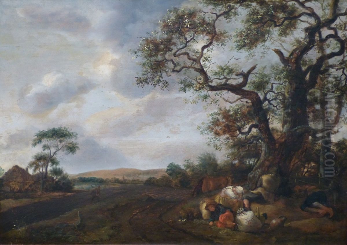 Landscape with gypsies at rest Oil Painting by Ludolf de Jongh