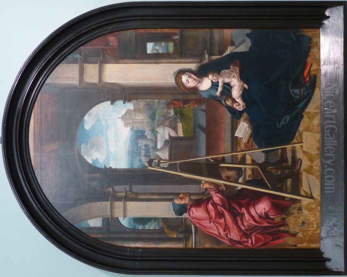 St Luke Painting the Virgin Oil Painting by Pieter Coecke Van Aelst