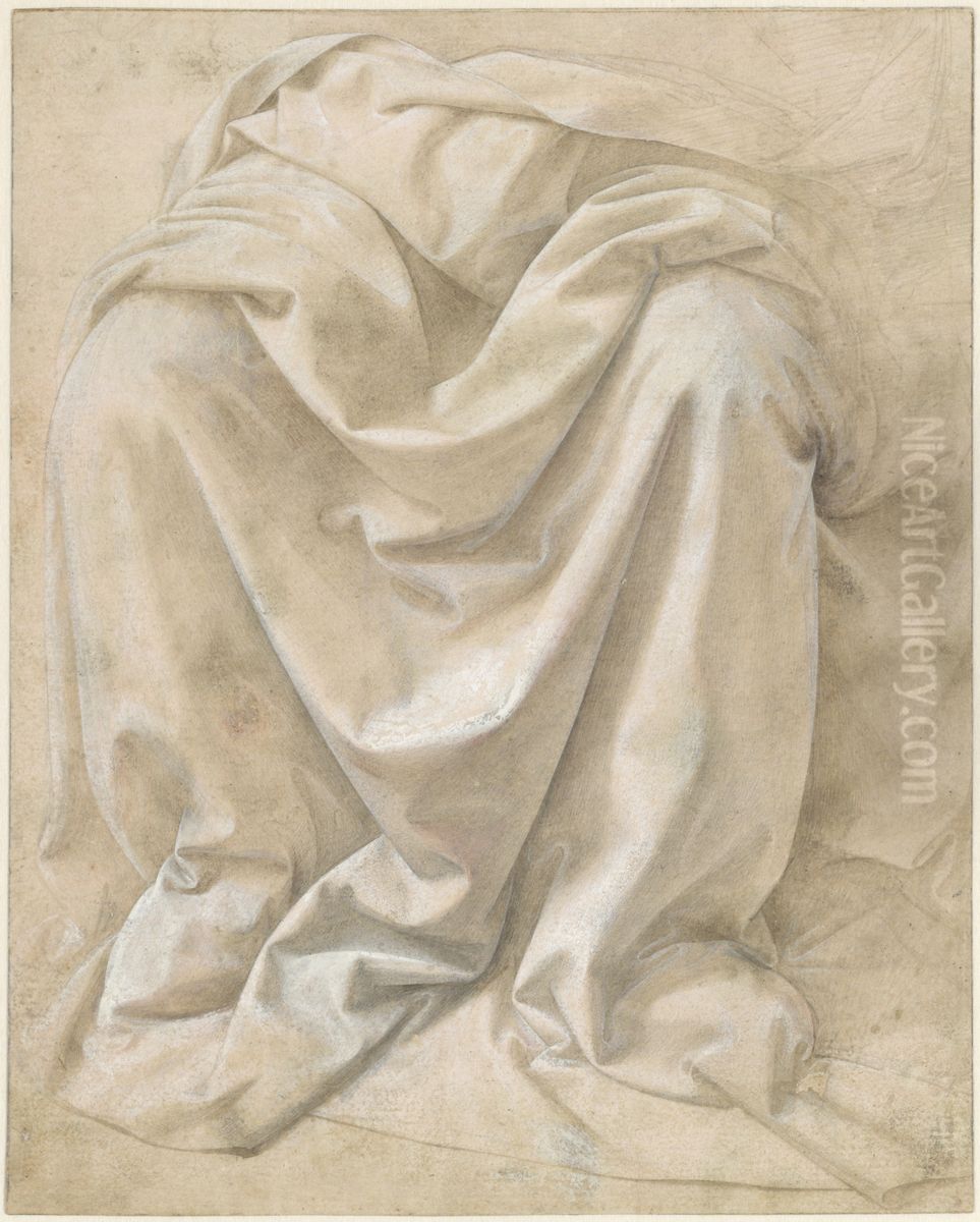 Study of Drapery for a Seated Figure Oil Painting by Lorenzo Di Credi