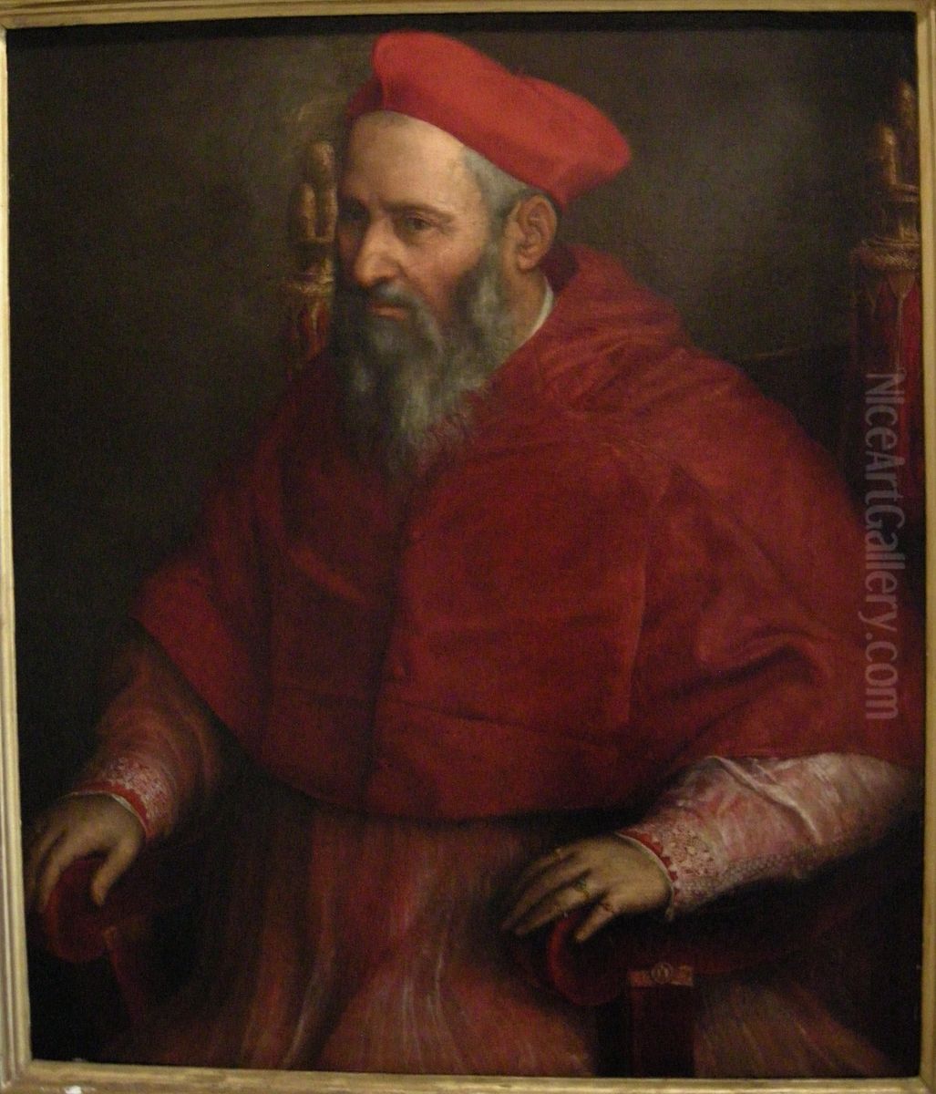 Portrait of Cardinal Giovanni Maria Ciocchi del Monte, later Pope Julius III Oil Painting by Prospero Fontana